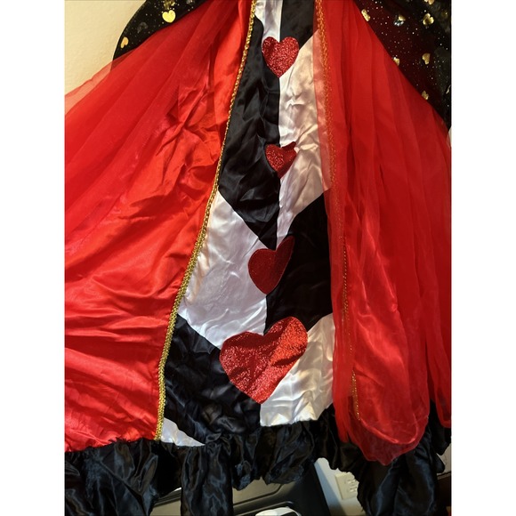 Spirit Halloween Girls Small Size 4-6 Queen‎ Of Hearts Costume Dress EUC - Picture 2 of 13